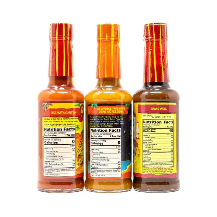 Walkerswood - Scotch Bonnet Hot Sauce I Las'Lick Jerk Sauce I Jonkanoo Jamaican Hot Pepper Sauce  185ml - 3 Pack